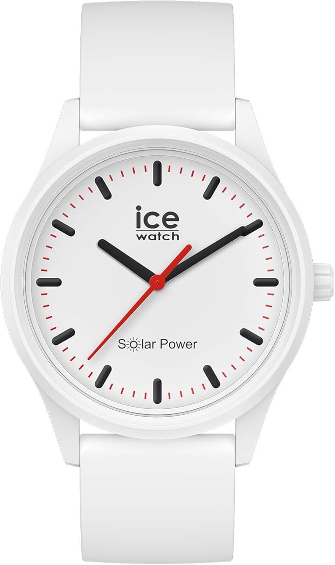 ICE-WATCH - Ice Solar Power Polar - Montre Blanche Mixte avec Bracelet en Silicone - 017761 (Medium)